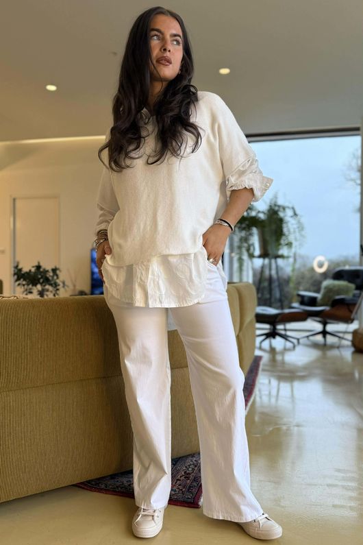  Luxury Wide Leg Magic Trouser White